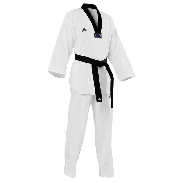 adidas Taekwondo Training Uniform, Black V-Neck